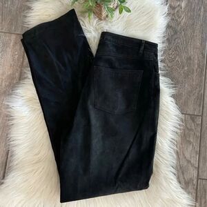 Brandon Thomas Black High Rise Suede Pants Size 8